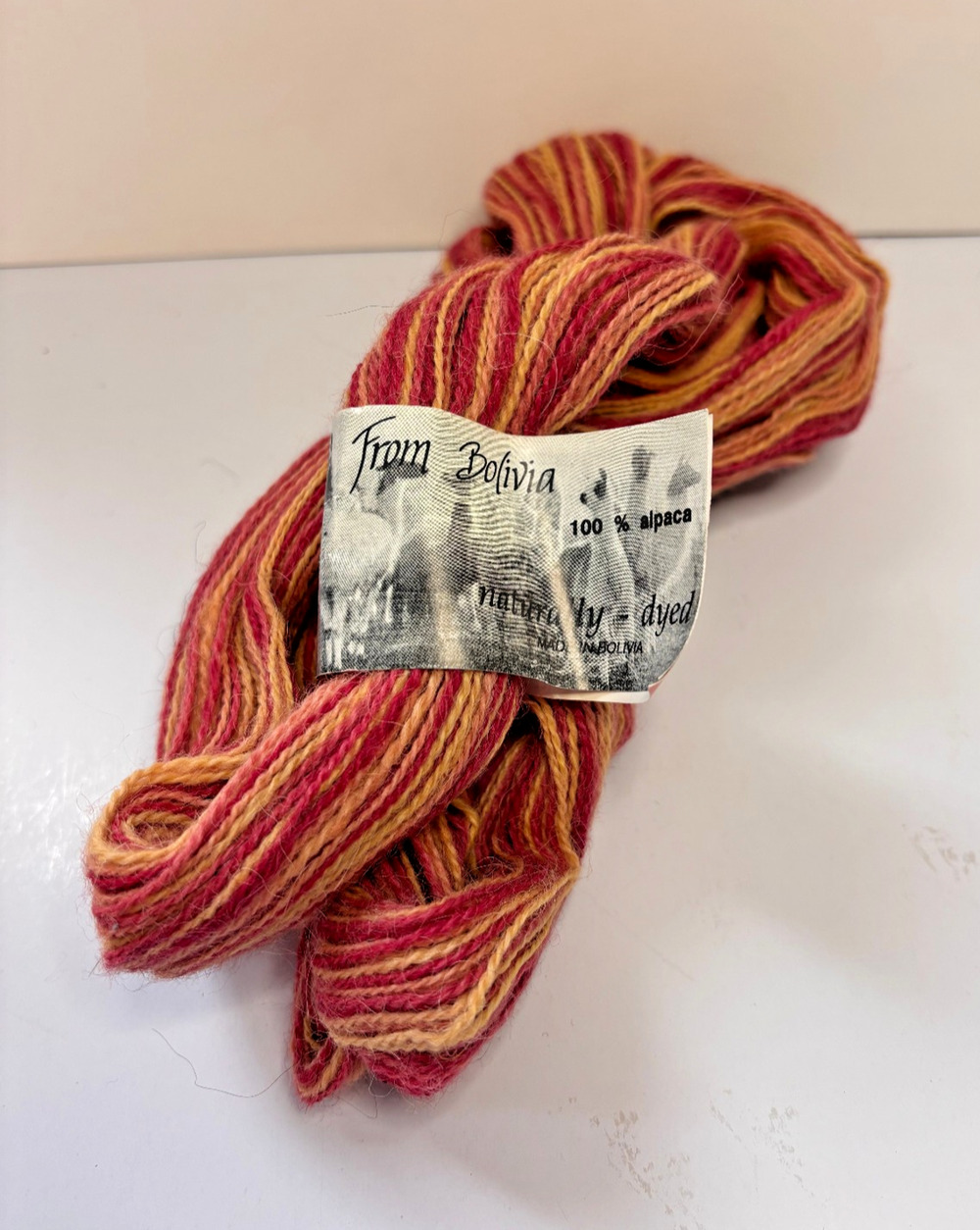 Alpaca Yarn Skein 100% Natural Dye Bolivia 50g 250yd Color 458 Dye Lot E